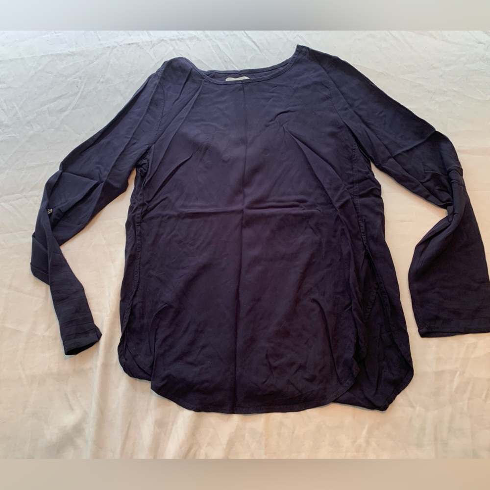 Chic Navy Long Sleeve Blouse